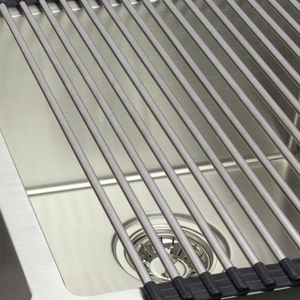 Roll Up Dish Rack Foldable Multipurpose Stainless Steel, 17.3" x 13"