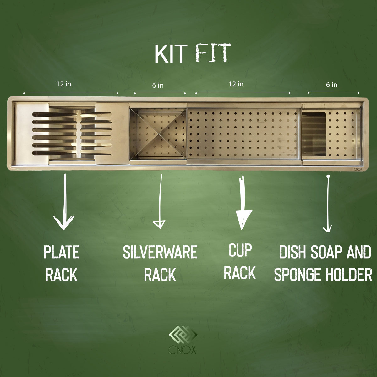 Built-in Dish Rack - Fit Kit (36.5x7.5x5.5 in)