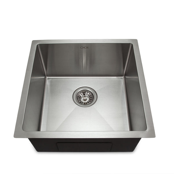 CNOX QUADRA Handcrafted Stainless Steel Kitchen Sink 15x15x8 in
